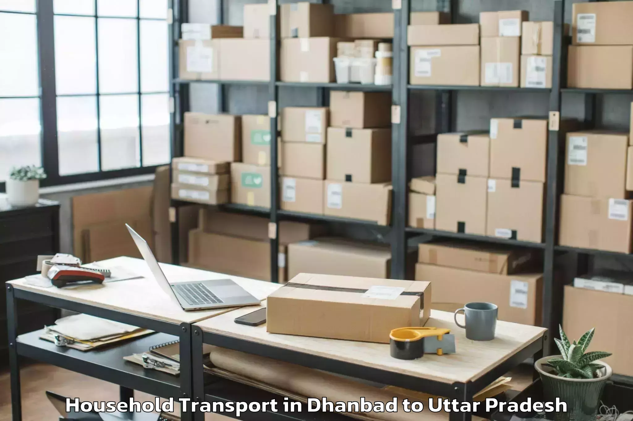 Book Dhanbad to Galgotias University Noida Household Transport Online